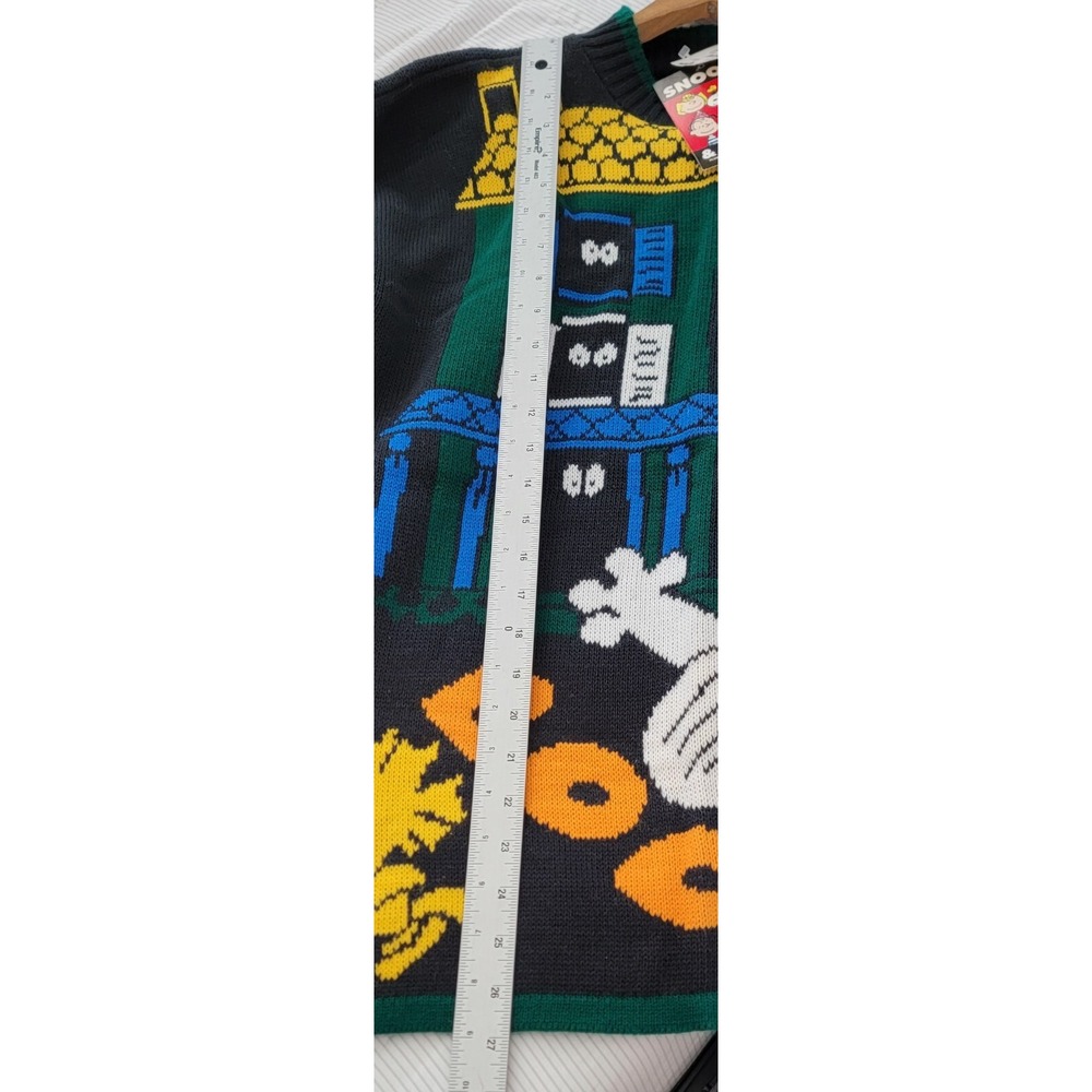 Vintage‎ Snoopy sz Large Halloween Sweater Woodstock BOO Haunted House USA NEW - Picture 9 of 9